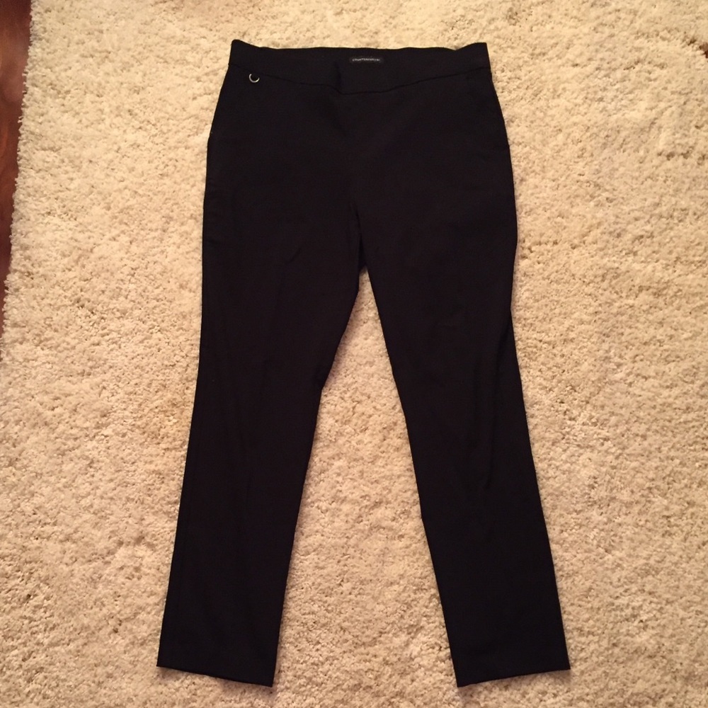 Pull up black dress pants